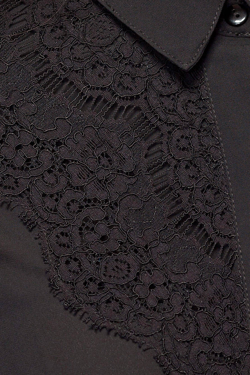 Фото товара 8772, черная блузка с длинными рукавами