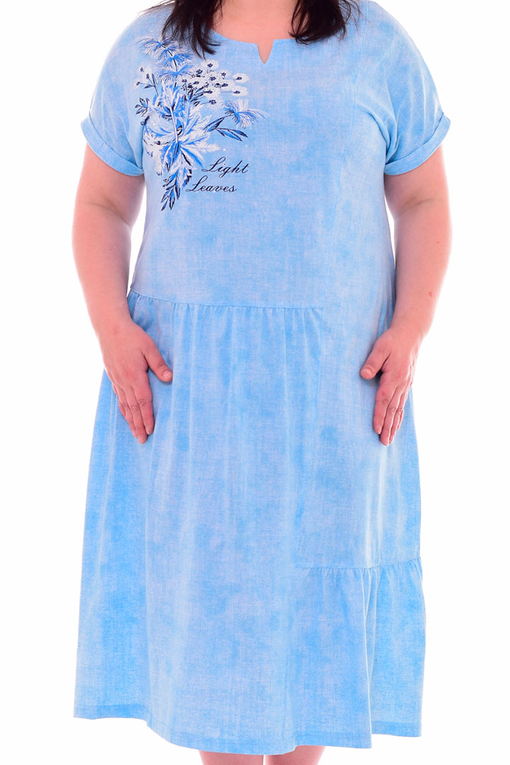 Фото товара 19163, голубое свободное платье