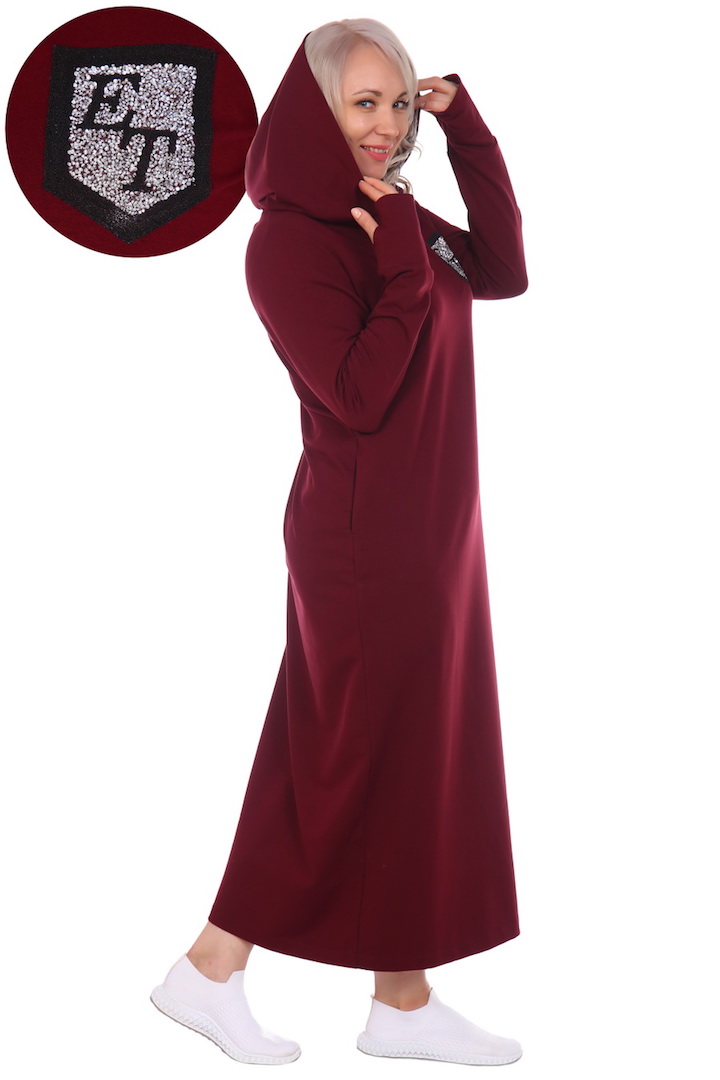 Фото товара 20272, длинное платье с капюшоном